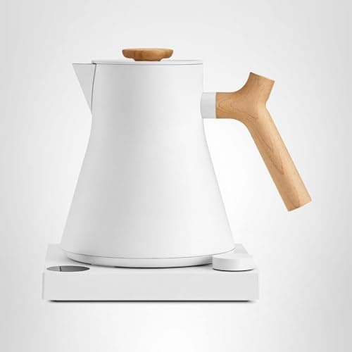 Fellow Corvo EKG Pro Electric Tea Kettle - Quick Heating, Precise Temperature Control Electric Kettle, Scheduling, Built-in Brew Timer for Boiling Water - Matte White with Maple Handle - 0.9 Liter 7