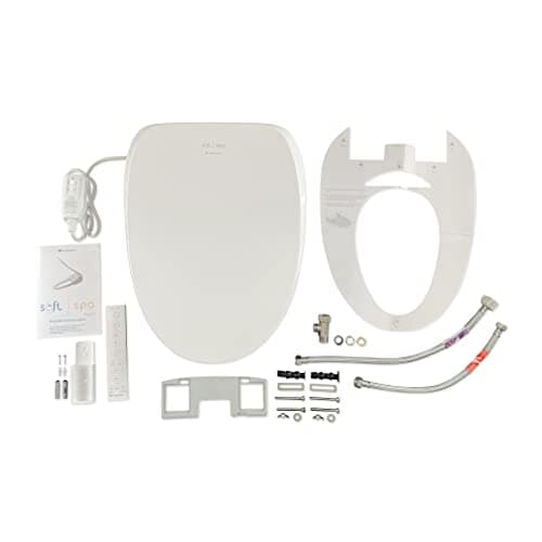 Soft Spa By Fluidmaster 9500E-001 Electronic Bidet Heated Toilet Seat with Warm Water and Air Dryer, Deodorizer, Easy Install, Elongated, White 9