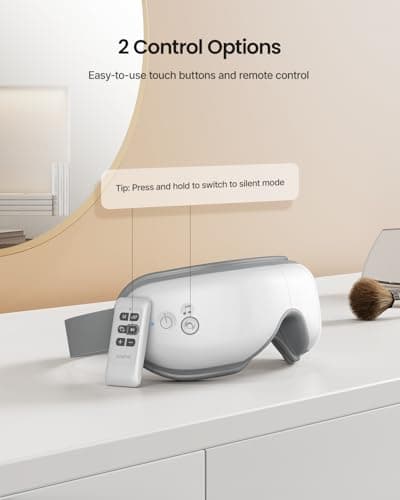 RENPHO Eye Massager with Heat, Mothers Day Birthday Gifts for Women Men Her Him, FSA Eligible HSA Sleep Mask with Remote Compression, Head Massager for Migraine Relief Stye Eye Eyeris 1 5