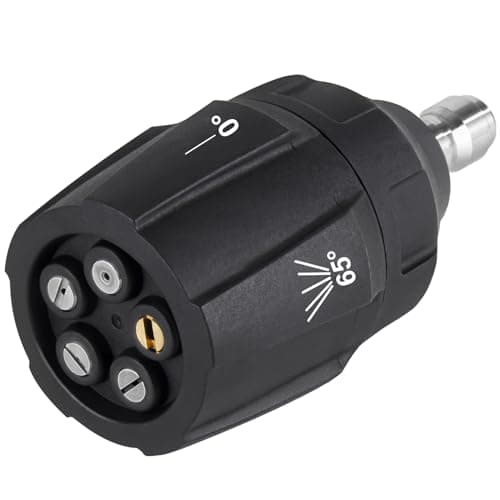 TaoTazon Pressure Washer Spray Nozzle, Adjustable 5-in-1 Quick Changeover Power Washer Nozzle for High Pressure Washer, 1/4in Plug Connect Tips, 3000PSI (3000PSI)