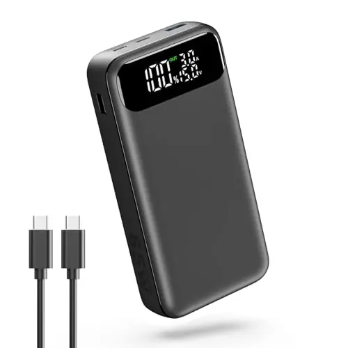 A ADDTOP Portable Charger 65W Power Bank, 20000mAh Power Bank Fast Charging for Laptop Cellphones, 3-USB Output External Battery Pack for MacBook, HP, Dell, iPhone 16 15 14 13 12, Samsung,Steam Deck