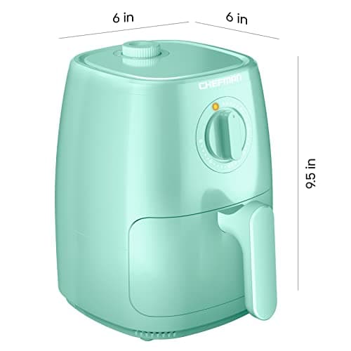 Chefman TurboFry 2-Quart Air Fryer, Dishwasher Safe Basket & Tray, Use Little to No Oil For Healthy Food, 60 Minute Timer, Fry Healthier Meals Fast, Heat And Power Indicator Light, Temp Control, Mint 7