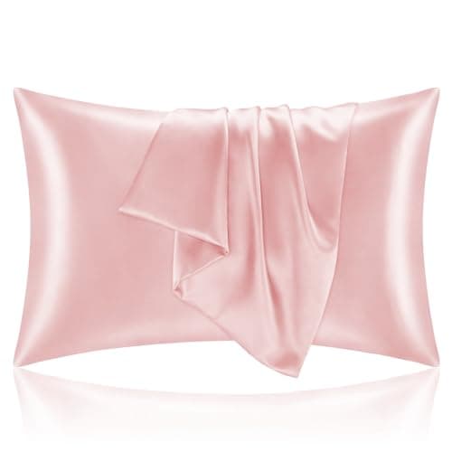 BEDELITE Satin Pillowcase for Hair and Skin, Super Soft and Cooling Similar to Silk Pillow Cases 2 Pack with Envelope Closure, Gift for Women Men(20"x30" Queen Size, Pink)