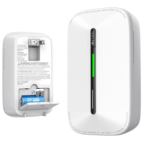 Jemay Carbon Monoxide Detector Plug in,10 Year Battery Power Carbon Monoxide Alarm with Test-Button & Breathing Light, Portable CO Detectors for Travel Home Office RV Hotel,1 Pack