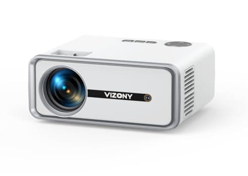VIZONY Mini Projector with WiFi and Bluetooth, Native 1080P FHD Home Movie Projector, Portable Outdoor Projector with 250" Display+Zoom, Compatible w/Phone//Laptop/TV Stick-Indoor&Outdoor