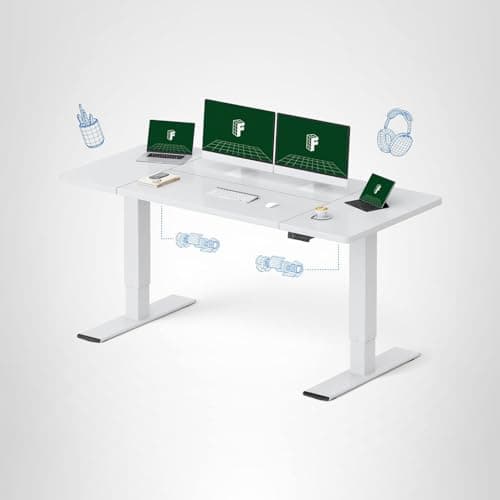FLEXISPOT 71"x32" Large Dual Motor Electric Standing Desk, White - 198 LBS Heavy-Duty Capacity, Ideal for Home Office, Creative Studio, or Multi-Monitor Setup 8