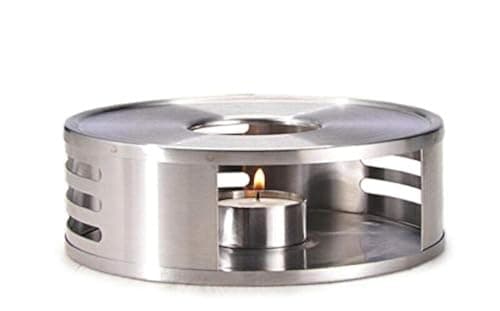 Teabloom Modern Tea Trivet - Stainless Steel Trivet and Teapot Warmer with Tea Light Candle