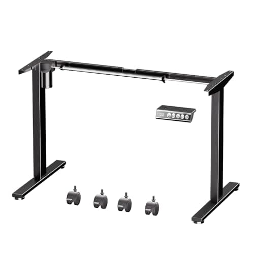 XINYAO Electric Standing Desk Frame Height Adjustable Legs for Table Tops with 265 lbs Capacity Sit Stand Desk Base with Memory Controller Black Frame Only for Workstation Home Office
