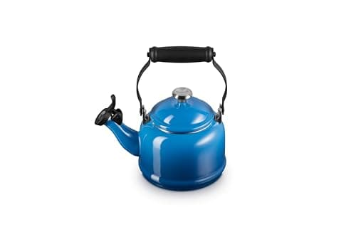 Le Creuset Enamel On Steel Demi Tea Kettle with Metal Finishes, 1.25 qt., Marseille