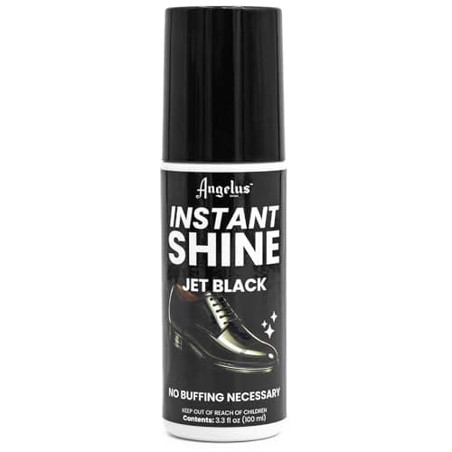 Angelus Black Liquid Shoe Polish, Instant Shoe Shine with Sponge Applicator, 3.3 fl oz, High-Gloss Finish & Quick-Dry, Restores Color, Quick Shine Shoe Polish for Leather Dress Shoes, Boots & More