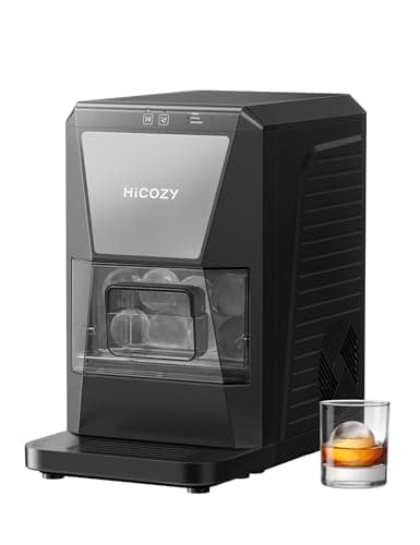HiCOZY B1 2" Clear Ice Ball Maker Countertop,Sphere Ice Maker with IcyGem Technology, 2 Big Balls in 60Mins,40 pcs/Day, Self-Cleaning Ice Machine with Ice Tong for Cocktails, Whiskey & Bourbon