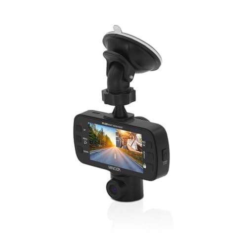 Minolta 2-Channel 1080p Dash Cam with Interior Camera - Night Vision, G-Sensor, Loop Recording, Motion Detection, 2.7” LCD Screen, 120° Wide Lens, USB Power, Dual View, 16GB Card, Compact (Black) 6