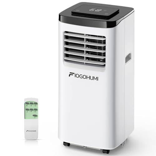FIOGOHUMI 10000BTU Portable Air Conditioners - Portable AC Unit with Built-in Dehumidifier Fan Mode for Room up to 450 sq.ft. - Room Air Conditioner with 24H Timer & Remote Control Window Mount Kit