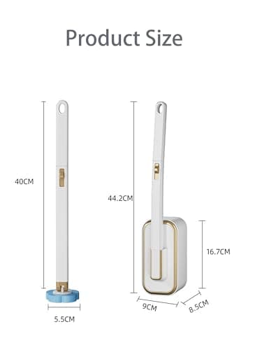 Disposable Toilet Brush with 48 Refill Heads and Holder– Includes Storage Caddy&Toilet Bowl Wand, Wall-Mount Scrubbing Toilet Brush Bathroom Cleaning Kit (1 Wand+48 Refills) 5