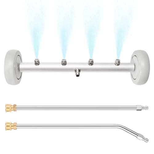16 Inch Pressure Washer Undercarriage Cleaner, Under Car Washer, Undercarriage Sprayer for Pressure Washer with 2 Pcs Extension Wand, Universal 1/4" Connector, 4000 PSI