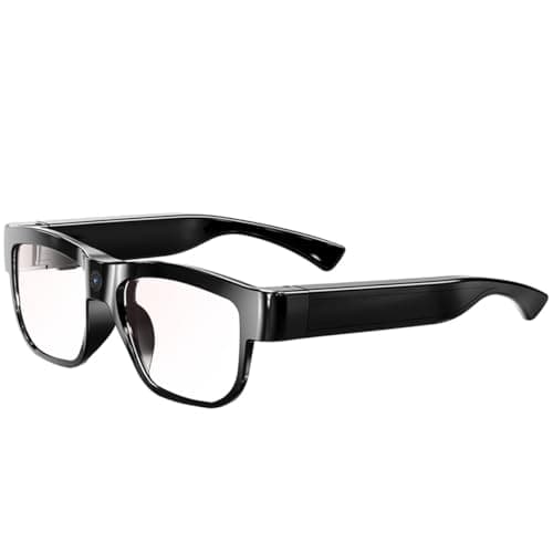 Camera Glasses Video Glasses HD Smart Glasses Recording Outdoor Sport Glasses with Camera Wearable Eyeglass Built-in 32G Memory Card only Open on Computer