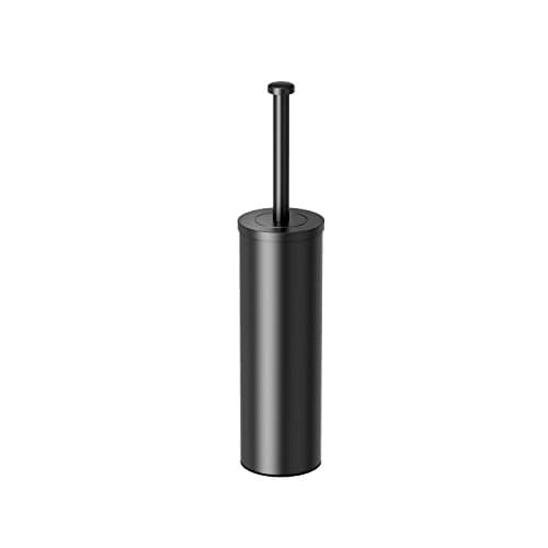 Gatco 1481MX Latitude II Round Toilet Brush and Holder, Freestanding Bathroom Toilet Brush Set, Matte Black
