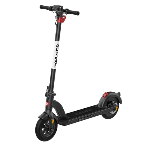Gotrax G4 Electric Scooter, 10” Solid Tires, Max 25 Mile Range and 20Mph Power by 500W Motor, Double Anti-theft Lock, Bright Headlight and Taillight, 500W Foldable E Scooter for Adults