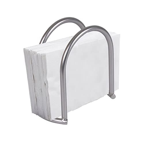 Metal Napkin Holder For Table, By Home Basics (Satin Nickel Finish) | Napkin Holders For Kitchen | Contemporary and Modern Napkin Holders