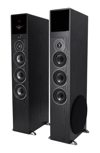 Rockville TM150B Powered Home Theater Tower Speaker System, Black, 1000W, 10" Subwoofers, Bluetooth, USB/SD Playback, FM Radio, Remote Control, Karaoke Ready, Perfect for Home Entertainment 7
