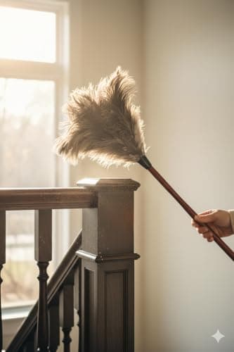 AAYU Premium Professional Feather Duster 21" | Natural Handheld Duster for Cleaning & Feather Mopping | Genuine Ostrich Feather with Long Wooden Handle | Eco-Friendly & Reusable (50 cm) 5