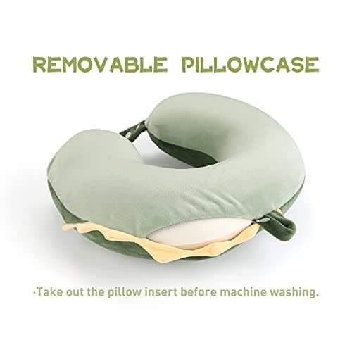 Niuniu Daddy Crocodile Kids Neck Pillow for Traveling, 100% Memory Foam Travel Pillow, Airplane Travel, Road Trip Essentials for Children Neck Support, Stop Head from Falling Forward to Sleep 6