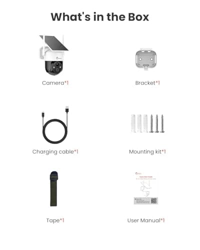 CAMSTRO 4G LTE Cellular Solar Security Camera Wireless Outdoor, 2K Camera No WiFi Needed with SIM Card, 360° Full View, PIR Motion Detection & Siren, 2 Way Talk, Color Night Vision, IP66 8