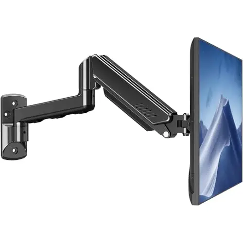 MOUNTUP Single Monitor Wall Mount for Max 32 Inch Computer Screen, Fully Adjustable Monitor Arm, Wall Mount Monitors Holder Support 4.4-19.8lbs Display, VESA Bracket Fit 75x75mm, 100x100mm