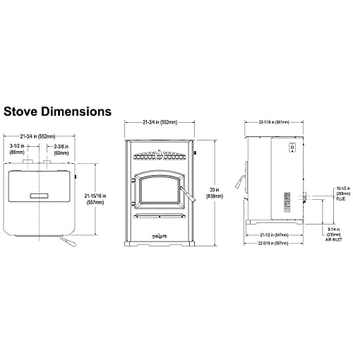PelPro PP70 Pellet Stove for Home Heating - 70 lb Hopper, 42,500 BTU Heats up to 2,000 Sq. Ft., Easy-Dial Temp Control, Built-in Thermostat with Auto-Ignition, Variable Speed Blower 7
