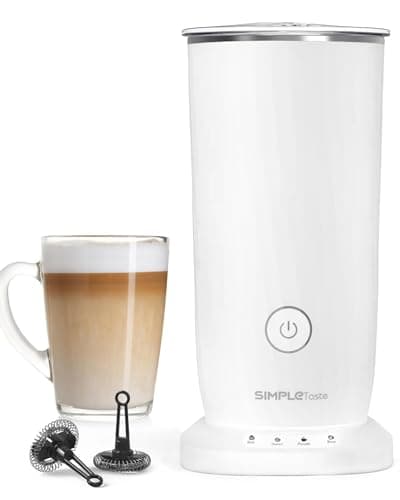 SIMPLETASTE Milk Frother, 4-in-1 Electric Milk Frother and Steamer, Automatic Warm and Cold Foam Maker and Milk Warmer for Latte, Cappuccinos, Macchiato, Cream