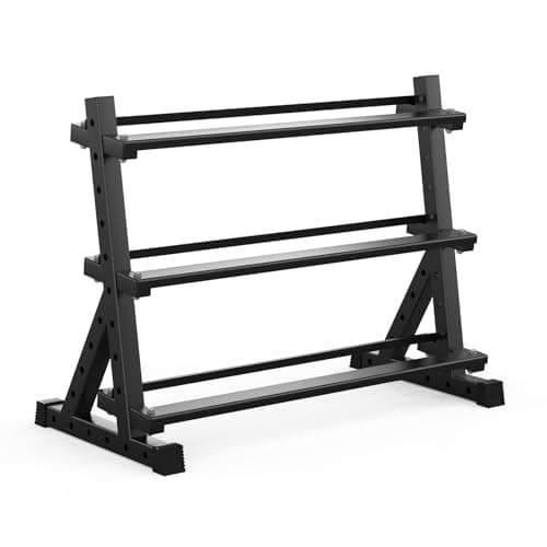 HANDBODE 3-Tier Dumbbell Rack, 1000 lb Large Capacity, Heavy Duty Weight Storage Rack for Home Gym