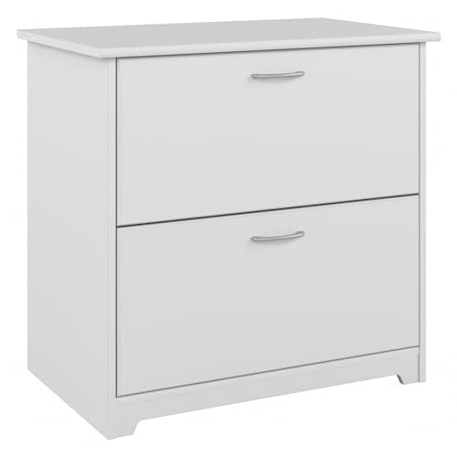 Bush Home Cabot 2 Drawer Lateral File Cabinet in White, Home Office Chest for Letter, Legal, and A4-size Document Storage