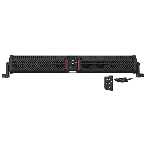 Wet Sounds Stealth XT 8-B - All-in-One IP67 Weatherproof 300-Watt Amplified Bluetooth 8-Speaker Soundbar with Remote - Black