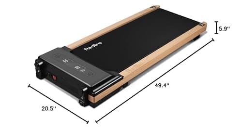Redliro Walking Pad, Wood Under Desk Treadmill 300 lb Capacity Installation-Free for Home Office Use with Remote Control LED Display 8