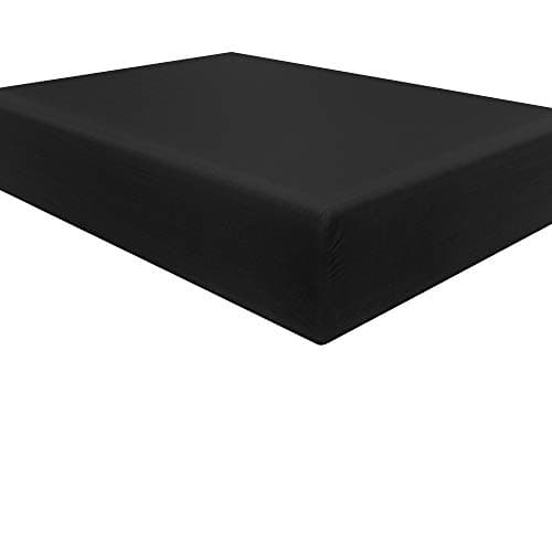 NTBAY Twin Extra-Long Fitted Sheet Only - Brushed Microfiber Deep Pocket Fitted Sheet - Soft, Wrinkle-Free, Fade-Resistant, Stain-Resistant, Hotel Quality Fitted Bed Sheet, Black