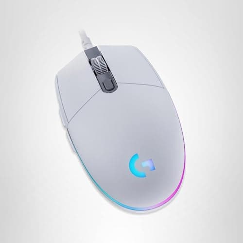 Logitech G203 Wired Gaming Mouse, 8,000 DPI, Rainbow Optical Effect LIGHTSYNC RGB, 6 Programmable Buttons, On-Board Memory, Screen Mapping, PC/Mac Computer and Laptop Compatible - White 10