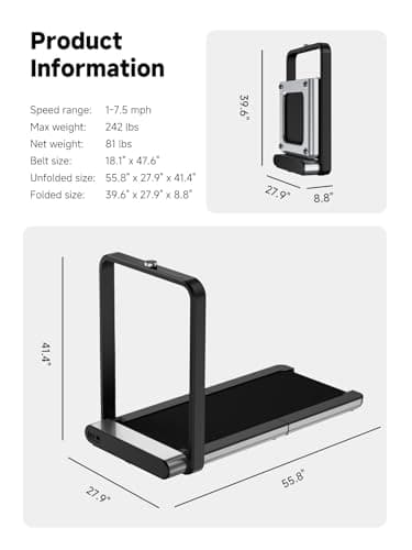 WALKINGPAD X21 Folding Treadmills for Home, Smart Vertical Fold, LED Display with Rotary Control, No Assembly 6