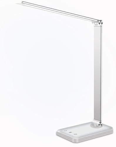 AFROG Multifunctional LED Desk Lamp with USB Charging Port, 5 Lighting Modes,5 Brightness Levels, Sensitive Control, 30/60 min Auto Timer, Eye-Caring Office Lamp，8W，5000K