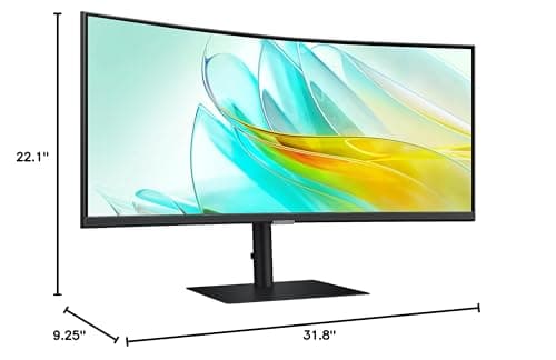 SAMSUNG 34” ViewFinity S65UA Series Ultrawide QHD Curved Monitor, HDR10, 100Hz, 350 nit, USB- C, Adjustable Stand, Intelligent Eye Care, LS34C650UANXGO, Black 10