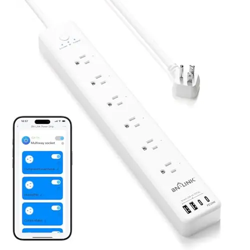 BN LINK Smart Plug Power Strip，Surge Protector with 6 Individually Controlled Smart Outlets, 4 USBs (incl. 20W USB-C), Compatible with Alexa and Google Home