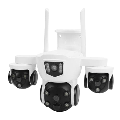 EBTOOLS Solar Security Cameras Wireless Outdoor, 12Mp 3 Lens, 8K, 10X Zoom, Led Dual Illumination, Ip66 Water Proof, Night Vision, Motion Detection, 2 Way Audio, Auto Sleep Mode