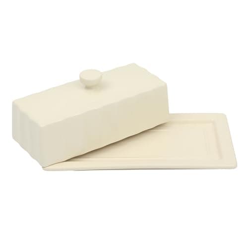Martha Stewart Broadbrook Stoneware Butter Dish with Lid, Rectangular Covered Butter Keeper, 8.1 x 4.4 x 3 Inches, Classic Cream Glaze, Dishwasher Safe Ceramic Storage for Counter or Table 7