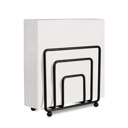 Fengzhe Napkin Holder for Table, Suitable for Kitchen, Restaurant, and Outdoor Use, Paper Cocktail Napkin Holder that Matches Various Dining Room Decor Styles.(5.43'' x 2.17''x 5.04''Black)