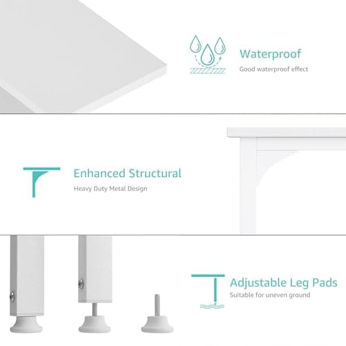 Lufeiya White Desk with File Drawers Cabinet, 47 Inch Reversible Computer Desk with Fabric Filing Cabinet for Bedroom Small Space Home Office, Modern Writing Table PC Desks, White 7