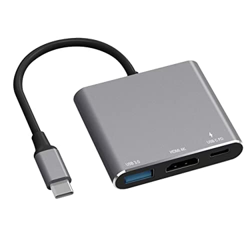 Battony Multiport AV Adapter with 4K HDTV Output USB 3.0 Port & USB-C Fasting Charging Port Compatible for MacBook Pro M1/16-20 Air M1/18-20 Ipad pro iMac and Other usbc Devices