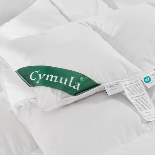 CYMULA Twin Size Feather Down Comforter - All Season White Duvet Insert, Lightweight Box Stitched, Fluffy Breathable, Ultra Soft Quiet Hotel Style with 8 Tabs(68" x 90") 7