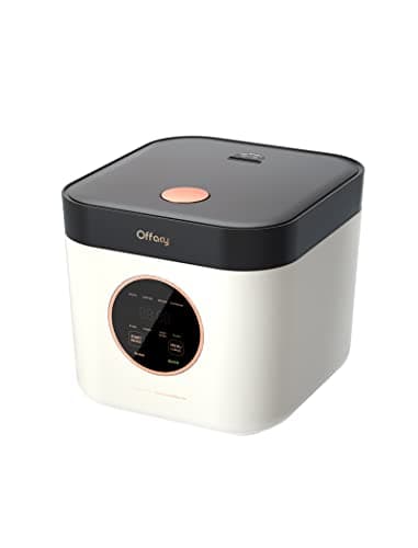 Offacy Smart Mini Rice Cooker, 3 Cups (Uncooked) Small Capacity, 24-H Delay Timer, Auto Keep Warm, Nonstick Inner Pot, for Soft White Rice, Brown Rice, Sushi, Porridge