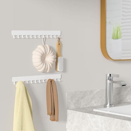 Bussdis Necklace Holder - Hanging Jewelry Organizer, Self-Adhesive, Wall Mount, 2 Pack, White 7