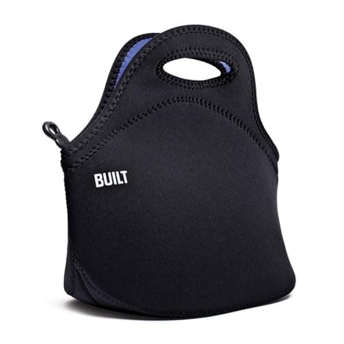 BUILT Gourmet Getaway Soft Neoprene Lunch Tote Bag Lightweight, Insulated and Reusable, One Size, Black 7