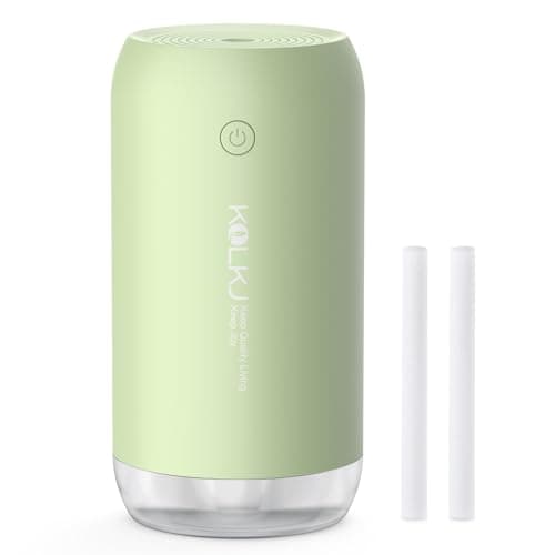 Portable Mini Humidifier, KQLKJ 350ml Small Cool Mist Humidifier, USB Personal Desktop Humidifiers for Bedroom Car Office Travel with Auto Shut-Off & 2 Mist Modes (Green)